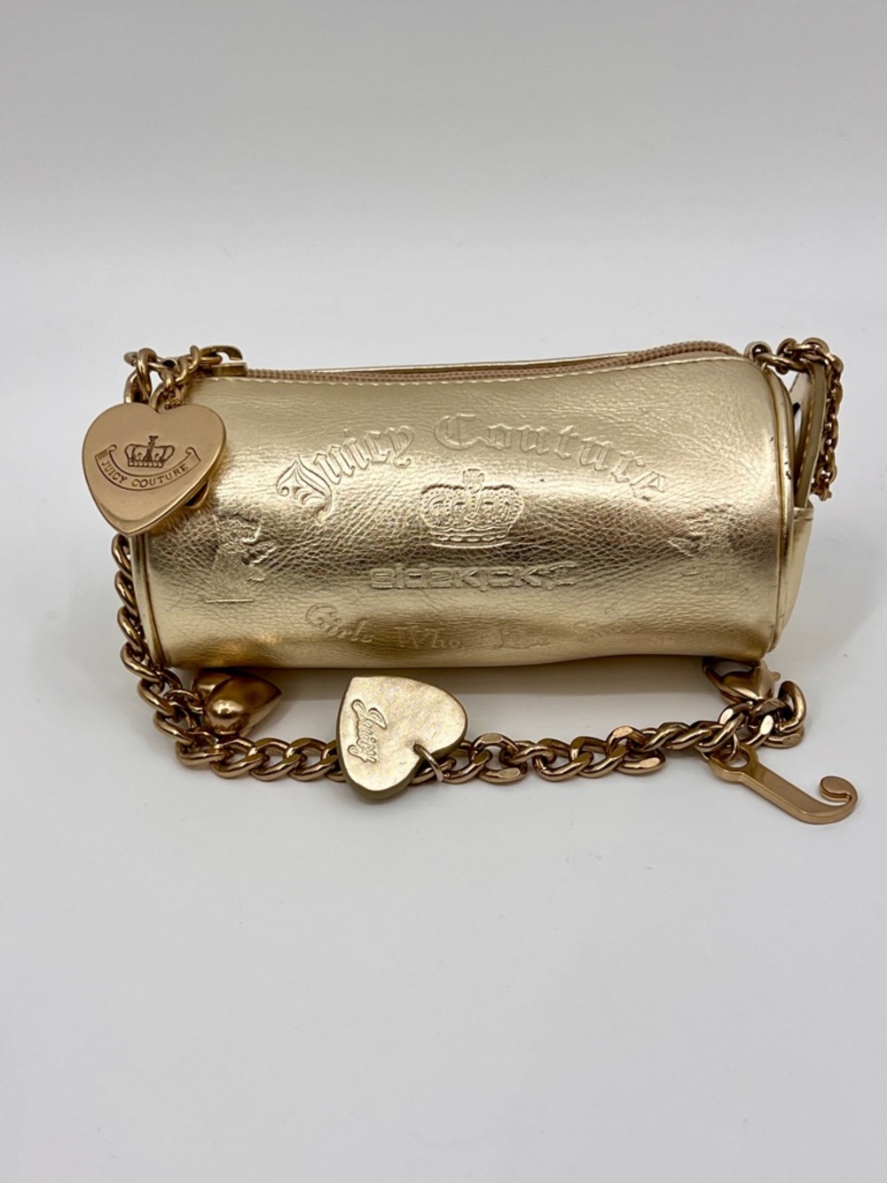 Juicy Couture Sidekick II bag vintage y2k Gold Mini Barrel Bag